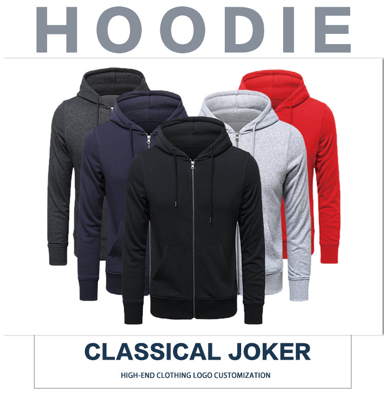 Wholesale Blank Full Zip Pure Color Streetwear Heavyweight High Quality Custom Puff Print Fashion Plus Size Men's Hoodies