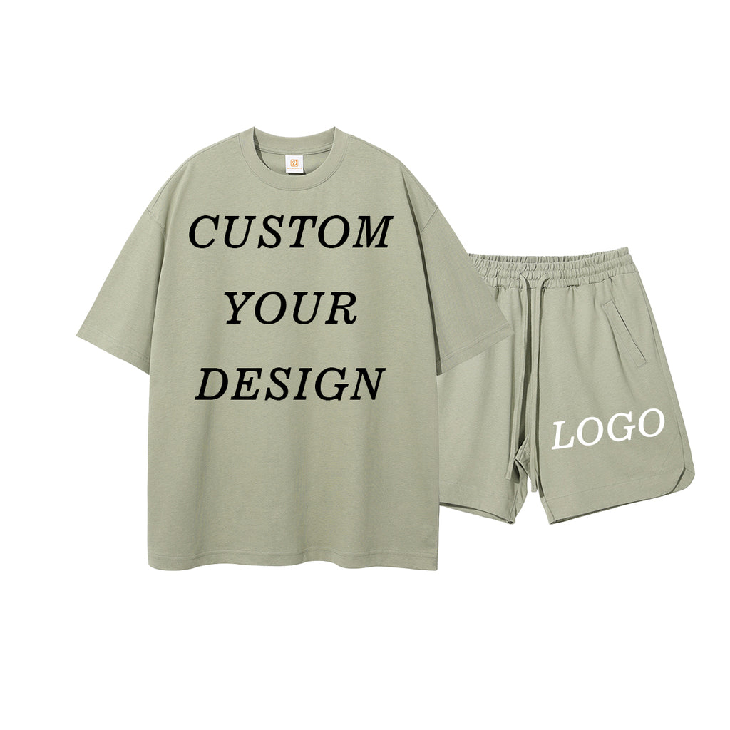 2026 New Design Shirt Custom logo Summer Casual Two Piece Tshirt and Shorts Streetwear 100% Cotton Fashion t Shirt Suit