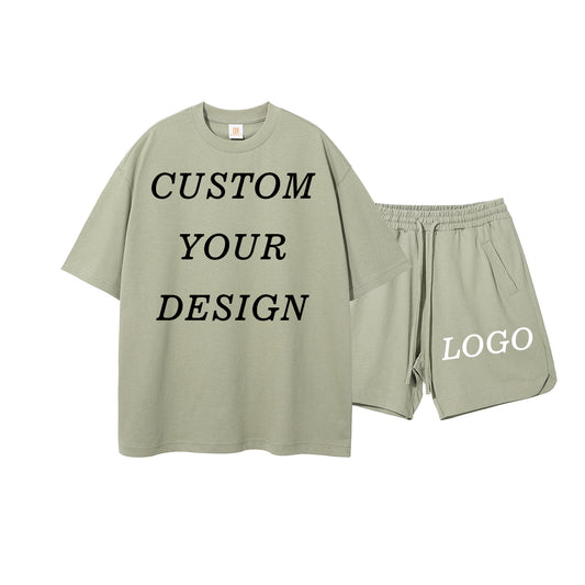 2026 New Design Shirt Custom logo Summer Casual Two Piece Tshirt and Shorts Streetwear 100% Cotton Fashion t Shirt Suit