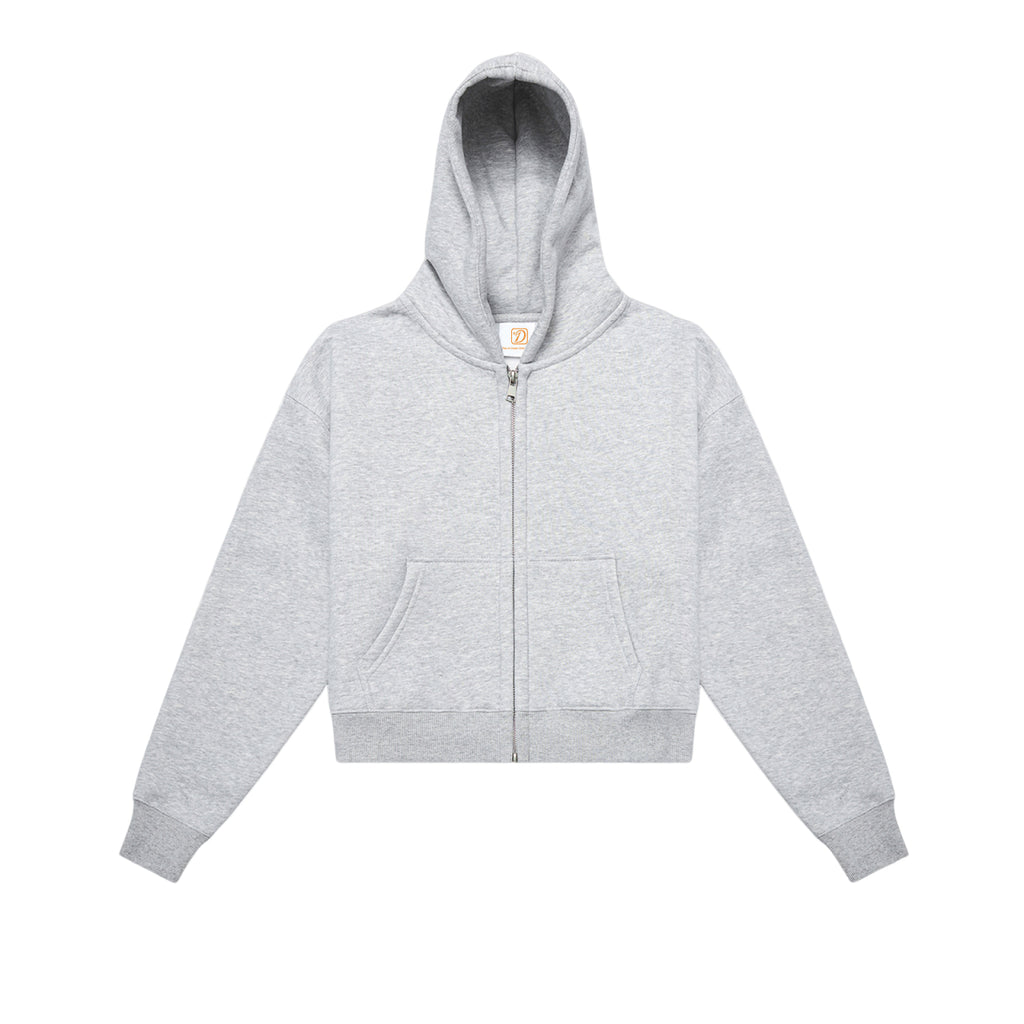 Women's Hoodies Heavyweight Fashion Crop Top Short High Quality Sport Blank Pure Color Custom Zip up Fleece Drop Shoulder Hoodie