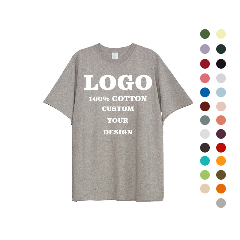 High Quality Round Neck Blank T-shirts Custom Streetwear 250g Heavyweight 100% Cotton Multi Color Wholesale Plain t Shirts