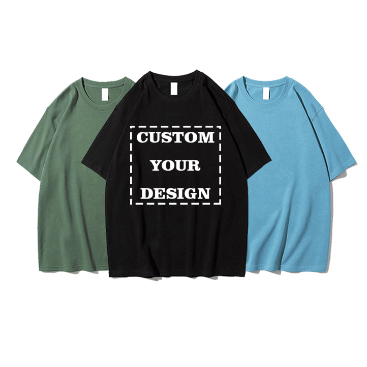 Wholesale Streetwear Tshirt Customized Puff Printing Round Neck Pure Color Loose Drop Shoulder Summer New Design Cheap Tshirt
