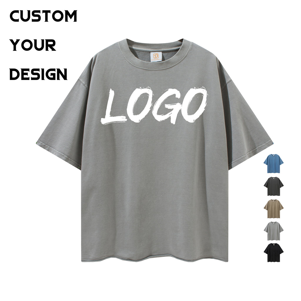Customized t Shirts Acid Wash Oversized High Quality Short Sleeve 100% Cotton Round Neck Fashion Streetwear Personalized T-shirt