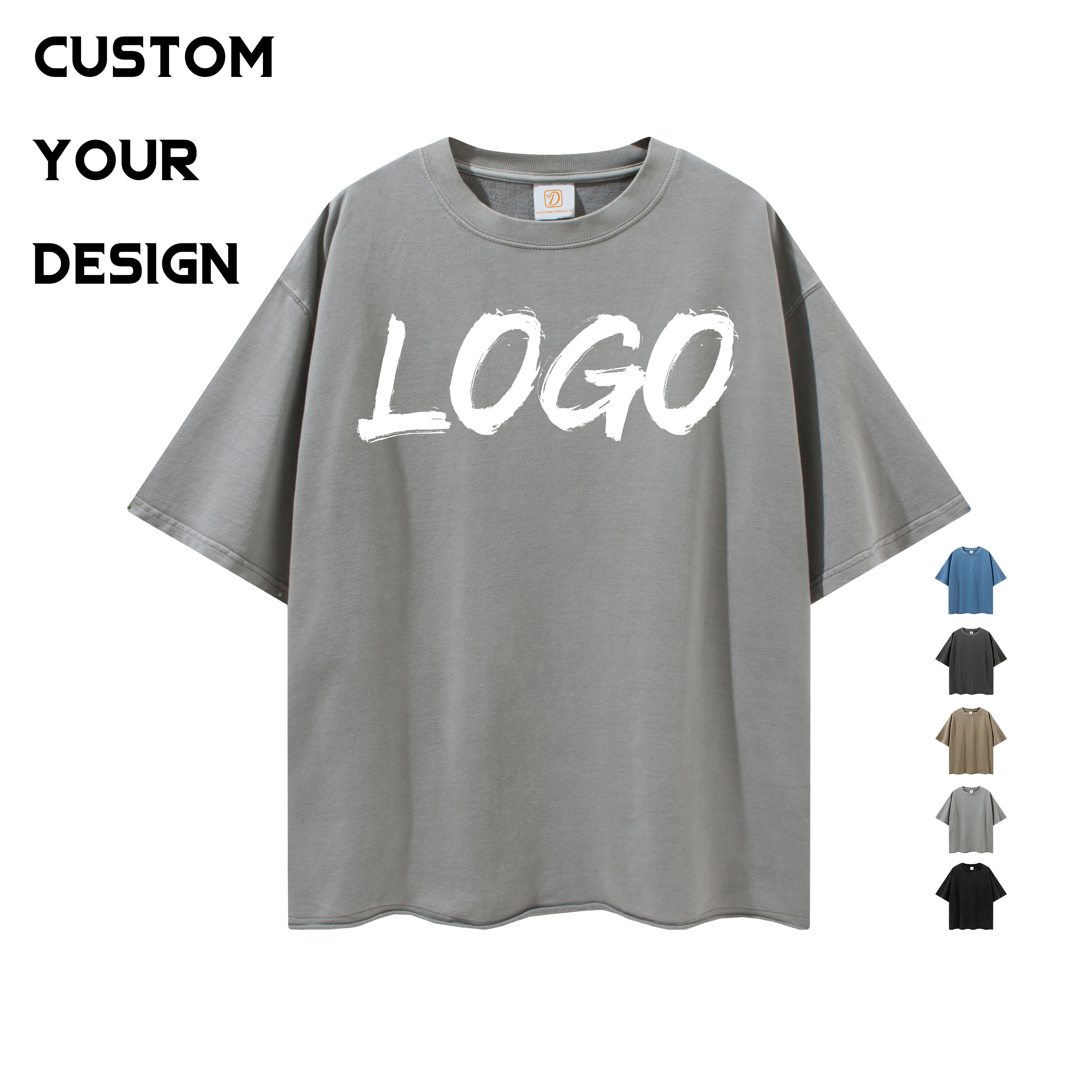 Customized t Shirts Acid Wash Oversized High Quality Short Sleeve 100% Cotton Round Neck Fashion Streetwear Personalized T-shirt