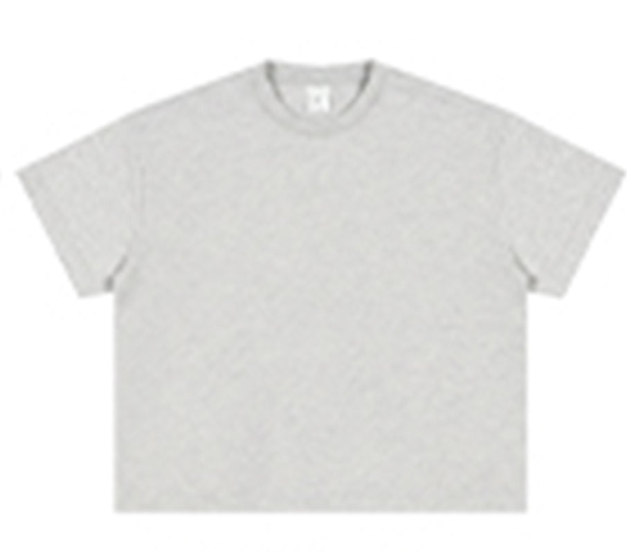 Oem Brand 400G Heavyweight Short Sleeved Men's Pure Cotton American Style Short Wide Cut Boxy Short Sleeved Men's T Shirt