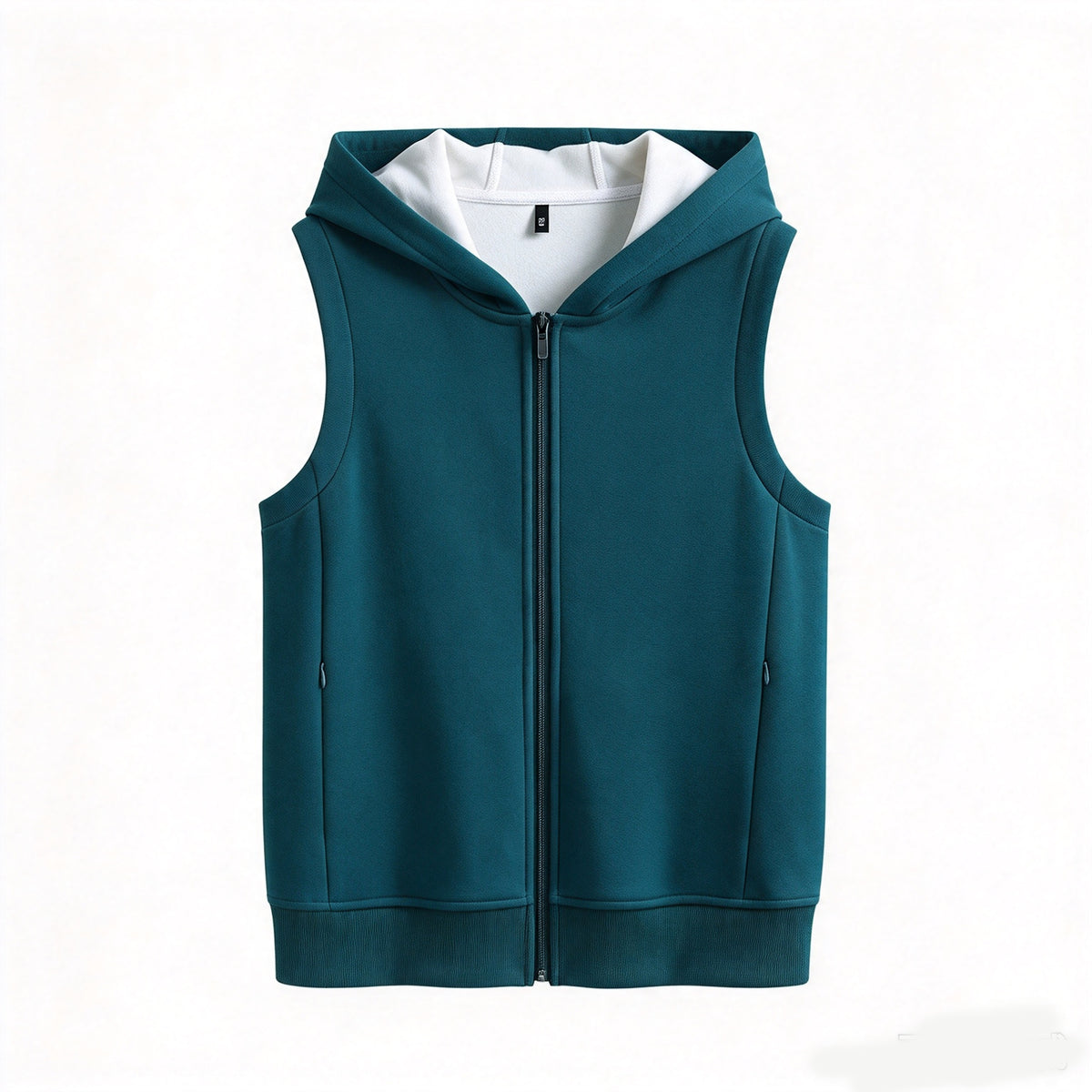 Three Color Silver fox Fur Sleeveless Zipper Pullover Hoodie Can Design Patterns for You for Free High Quality Short Hoodie