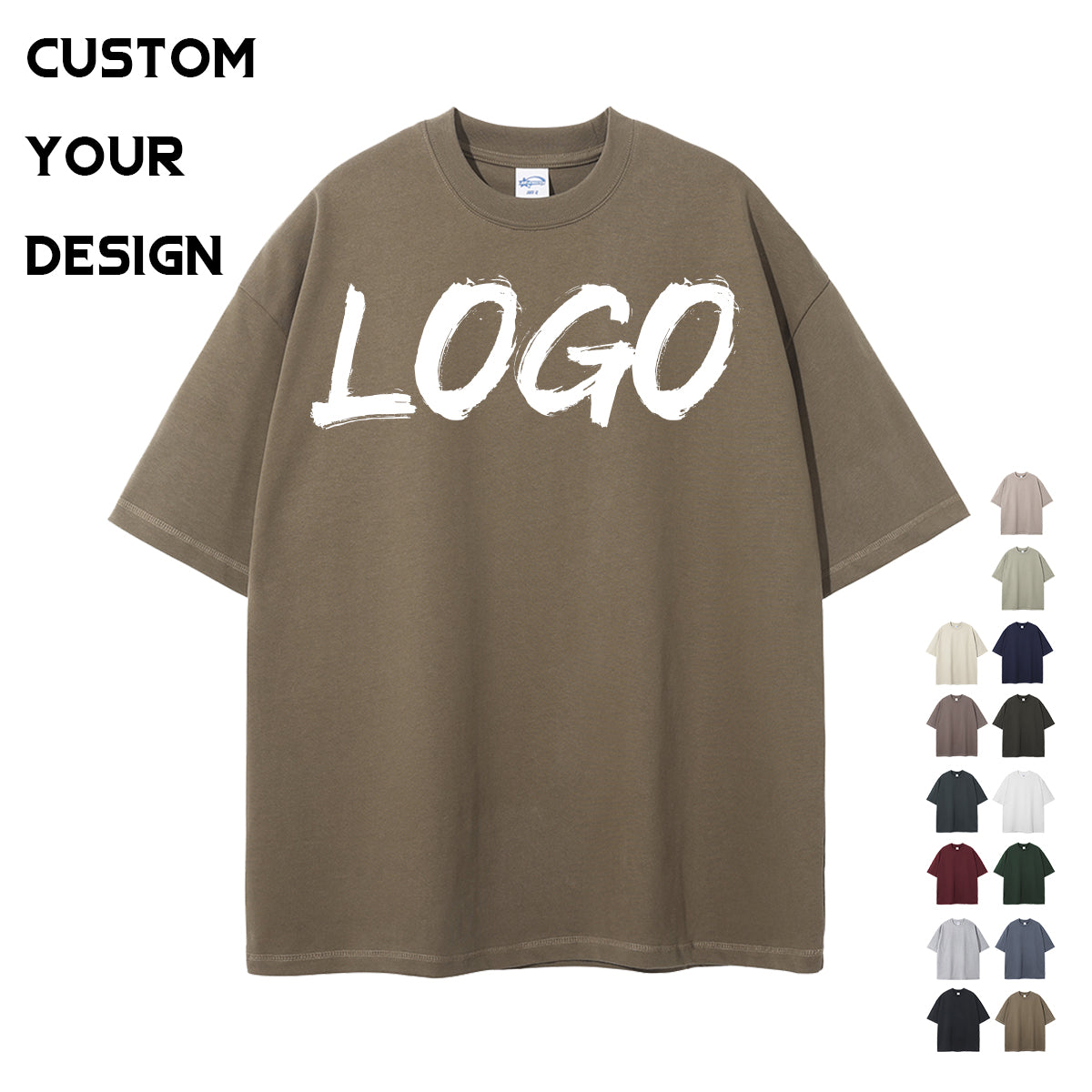 385g 100% Cotton t Shirt Custom Multi Color High Quality Loose Drop Shoulder Round Neck Streetwear Pure Color Blanks T-shirt