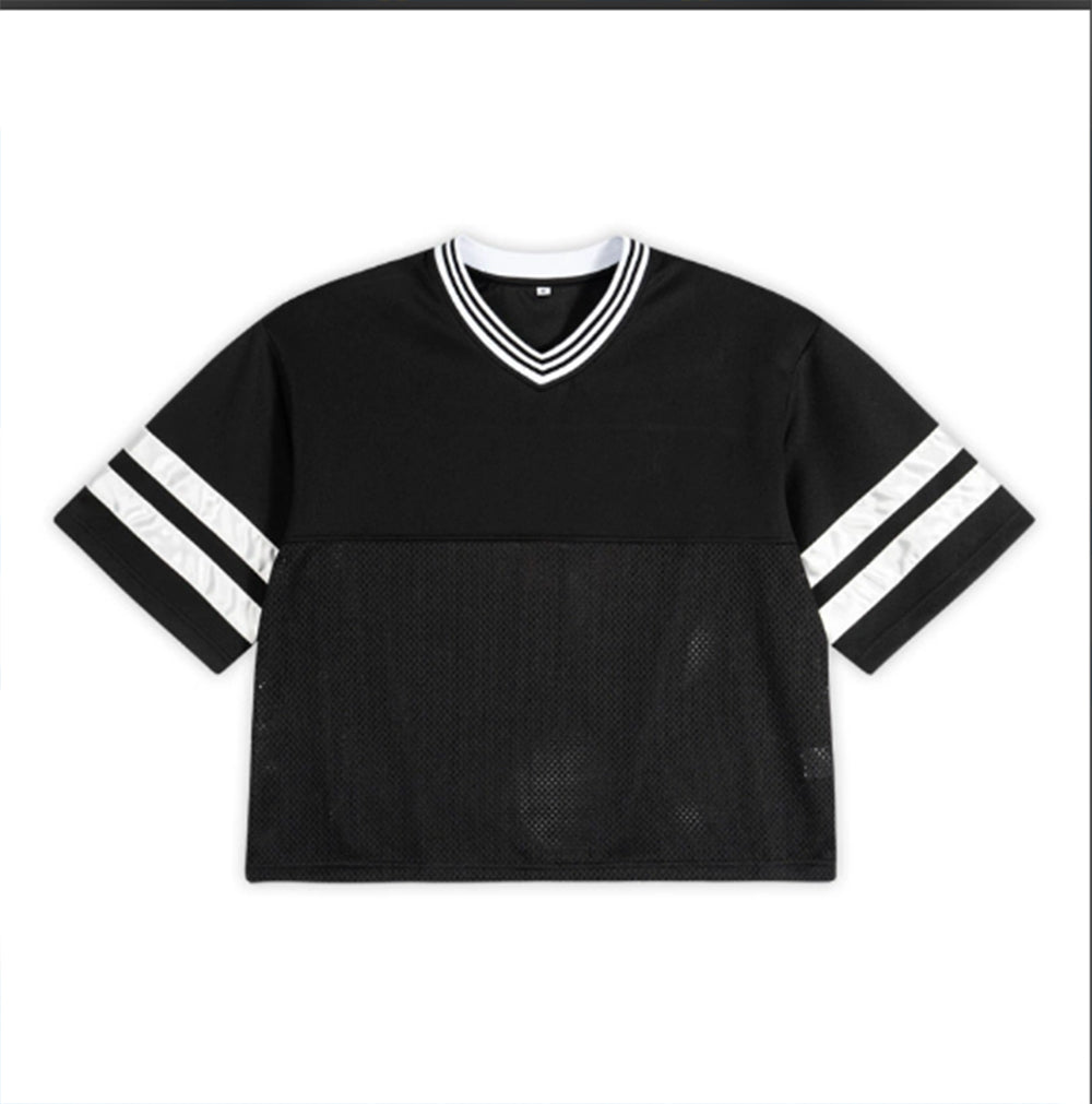 Wholesale Customize logo Your Own Exclusive Design Short and Wide American Retro Netted Eye Catching T Shirt Summer Version