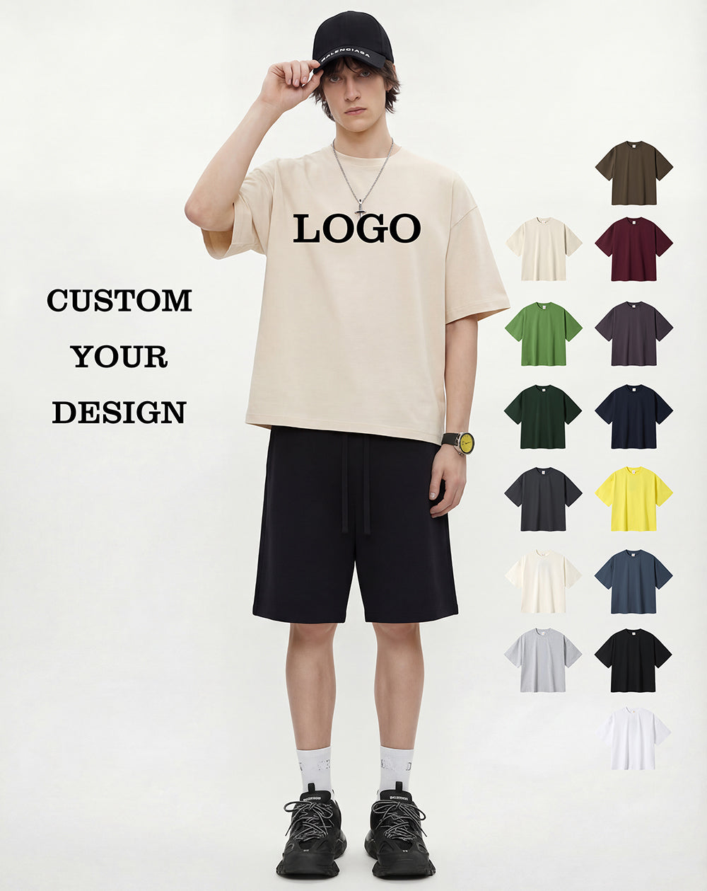 Customized t Shirts Polyester/Cotton High Quality Fashion Boxy Short Style Streetwear Casual Design Plain T-shirt for Men