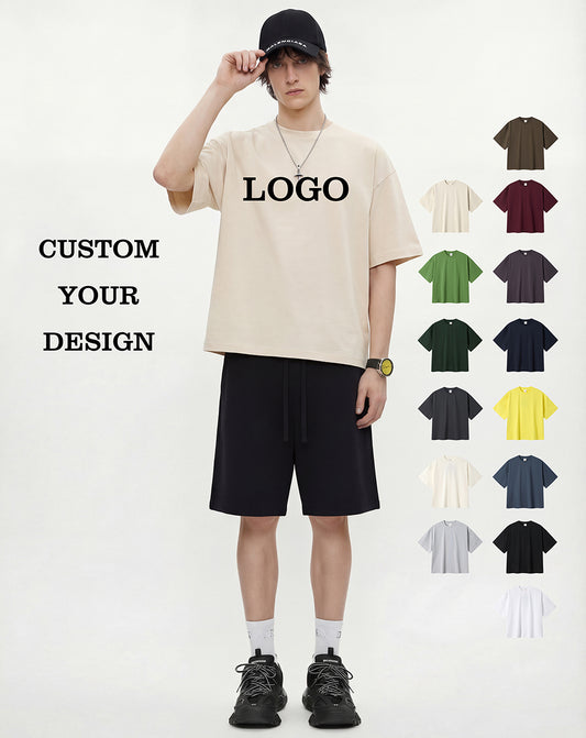 Customized t Shirts Polyester/Cotton High Quality Fashion Boxy Short Style Streetwear Casual Design Plain T-shirt for Men