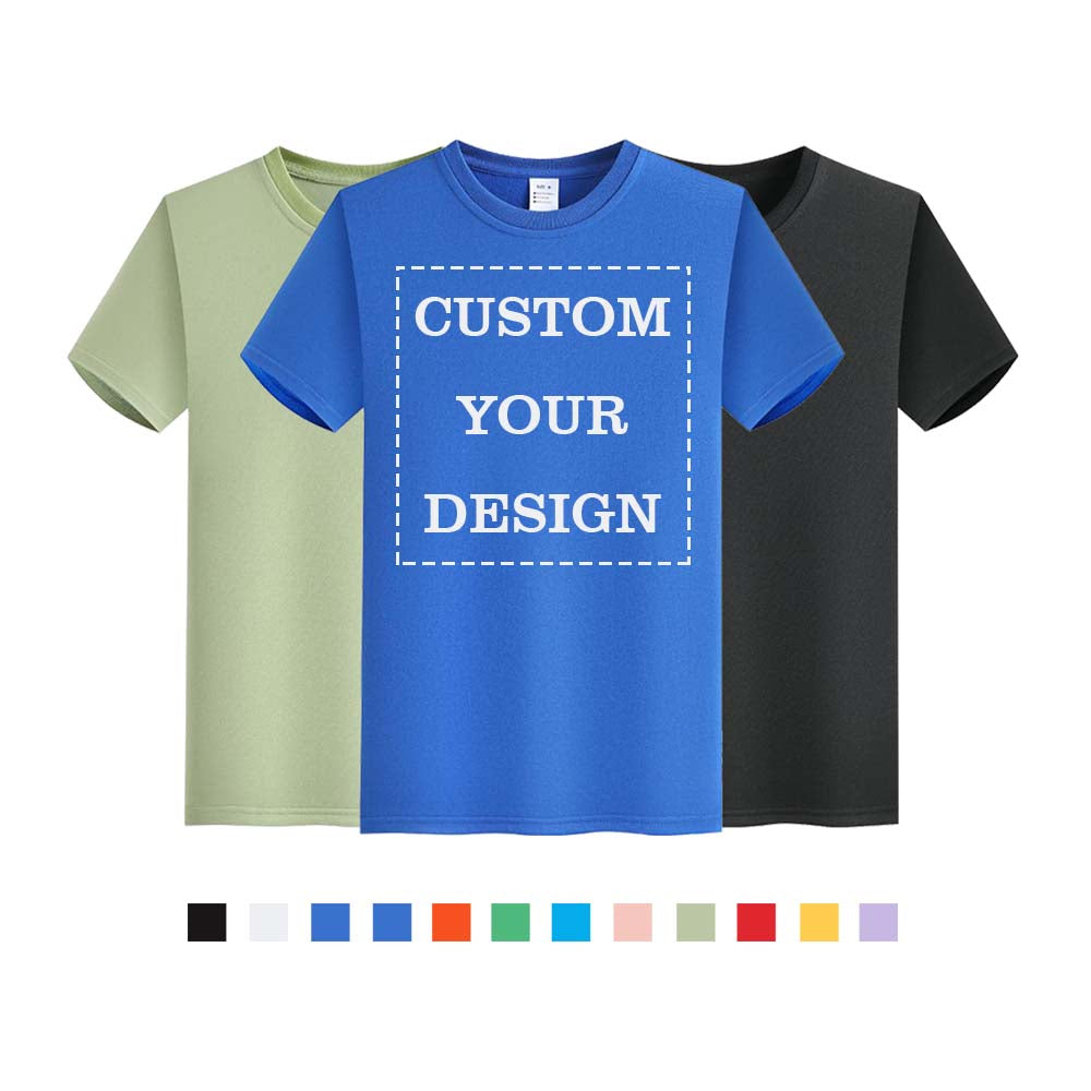 Wholesale Price Custom t Shirt Streetwear Round Neck Blank High Quality Multi Color Polyester/Cotton Plain Tshirts for Printing