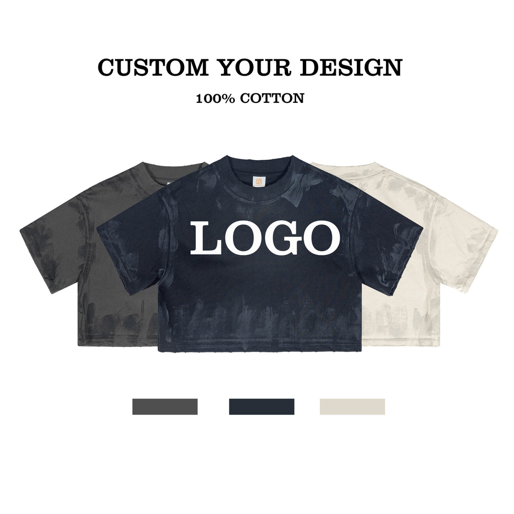 Crop Top Custom Vintage t Shirt Heavy Cotton 2026 Summer New Design High Quality Fashion Wholesale Heat Transfers for T-shirts