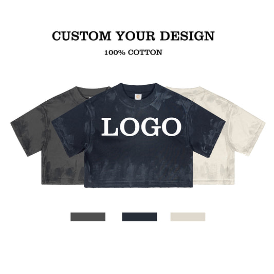 Crop Top Custom Vintage t Shirt Heavy Cotton 2026 Summer New Design High Quality Fashion Wholesale Heat Transfers for T-shirts
