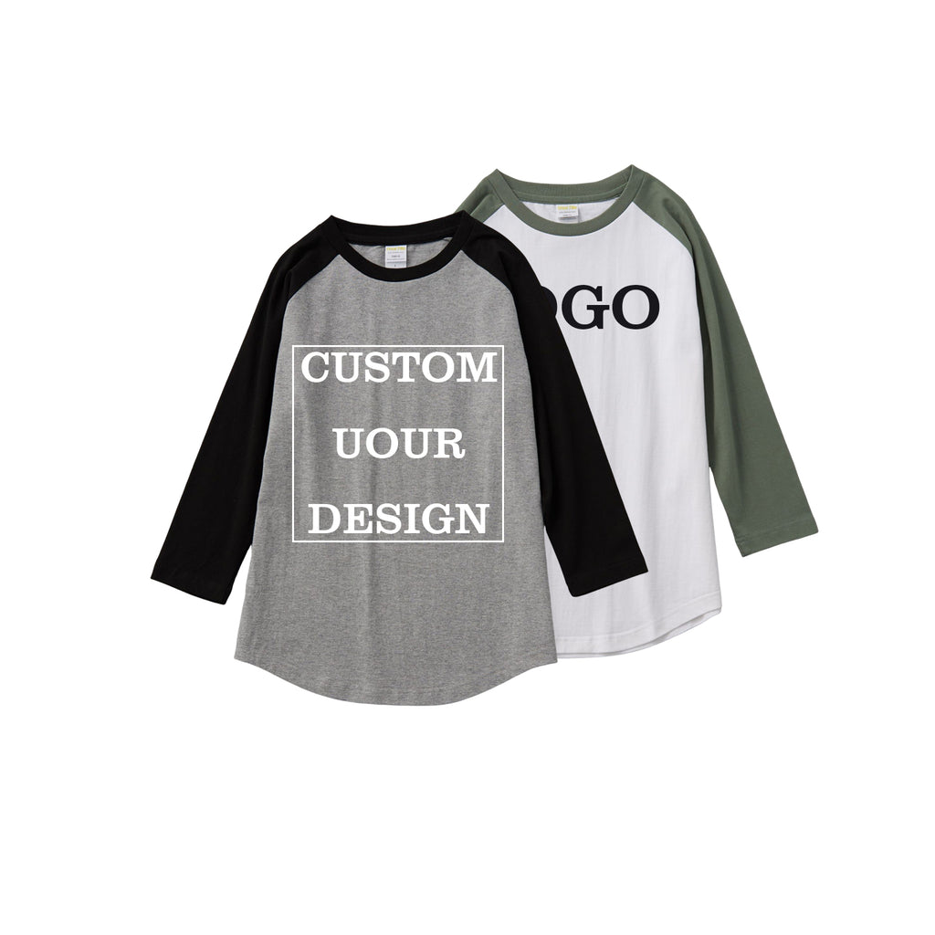 Heavyweight Raglan Sleeve Tshirt Custom logo Color-blocked High Quality Distressed Heavy Cotton Streetwear Plain t Shirt for Men