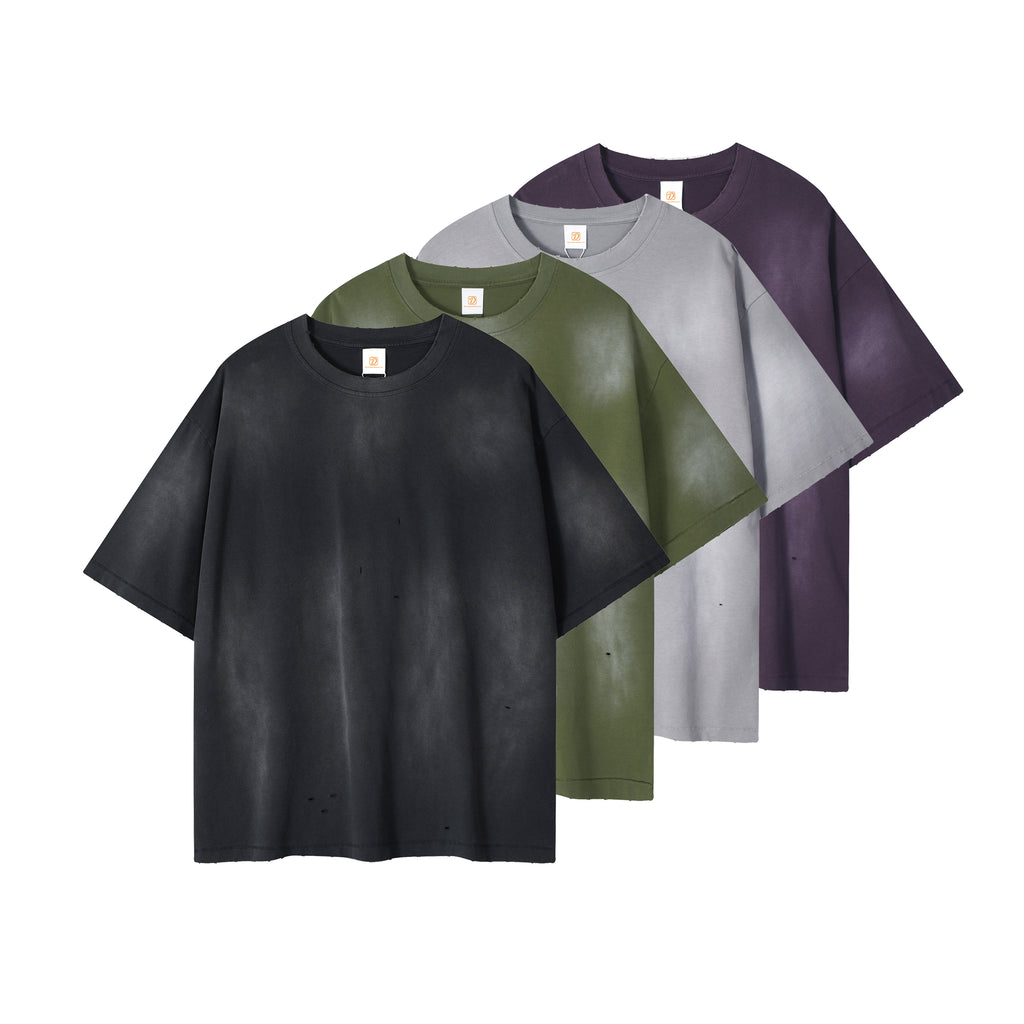 Customized t Shirts Heavyweight Streetwear Washed Blank New Design 100% Cotton High Quality Screen Printed t Shirt for Men