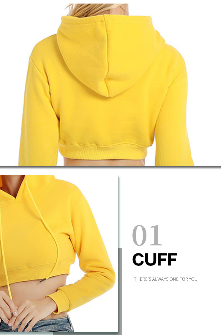 Wholesale Crop Tight-fitting Streetwear High Quality Polyester and Cotton Custom Puff Print Heavyweight Blank Pullover Hoodie