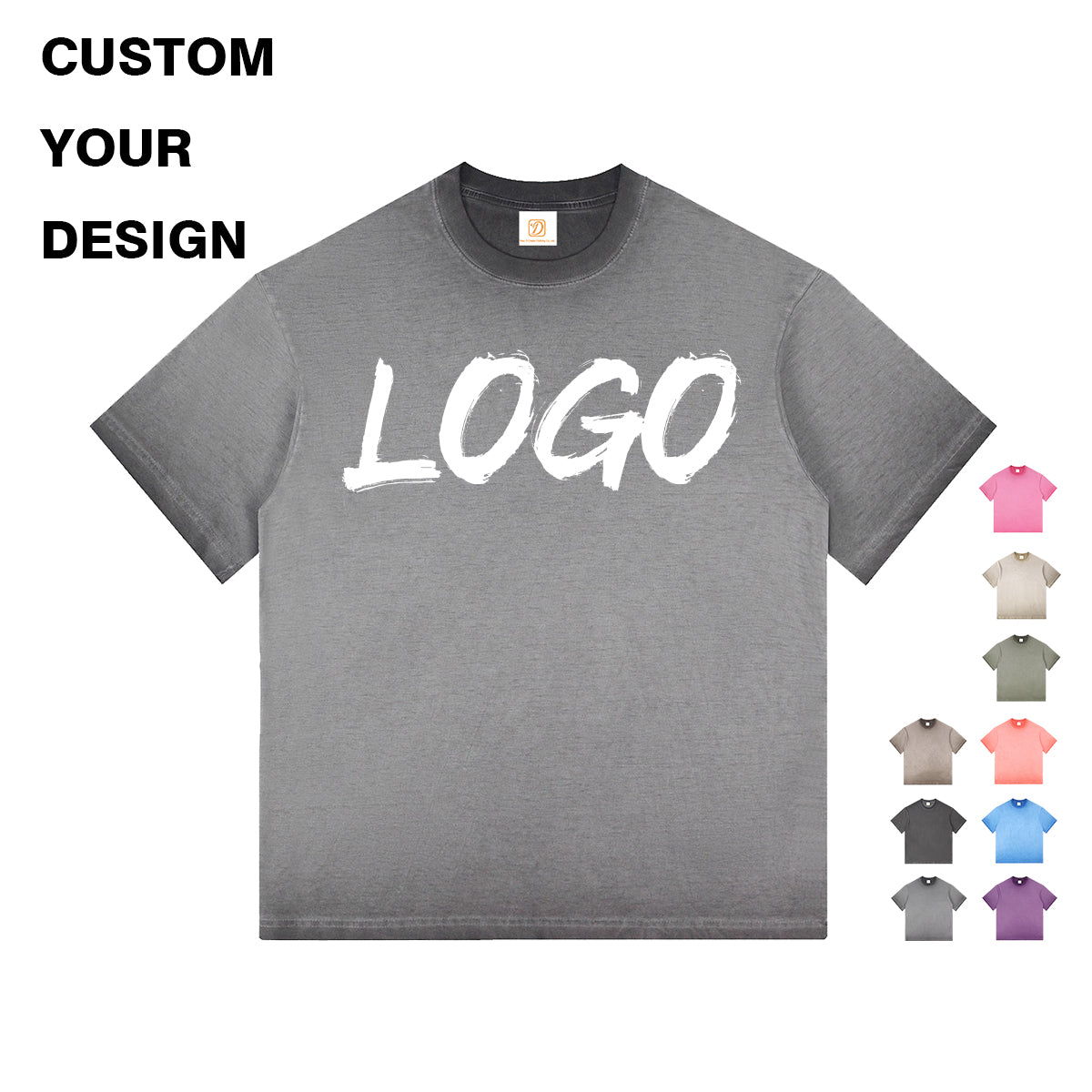 Men's Plain t Shirt Custom logo Blank 230g Round Neck Fashionable Drop Shoulder Streetwear High Quality Personalized T-shirt