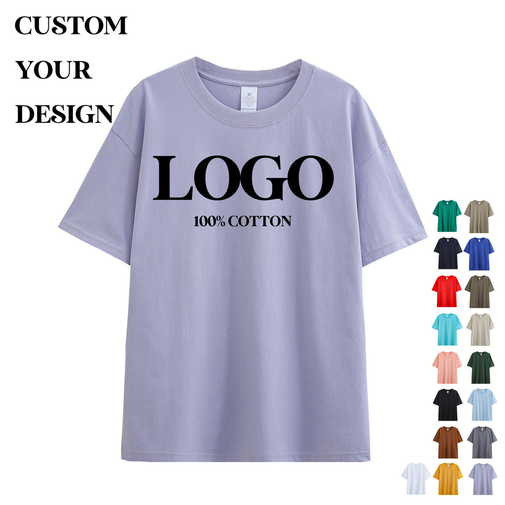 Wholesale Custom Tshirts Heavy Cotton Drop Shoulder High Quality Black Streetwear Custom Puff Printing Plain Tshirt for Men