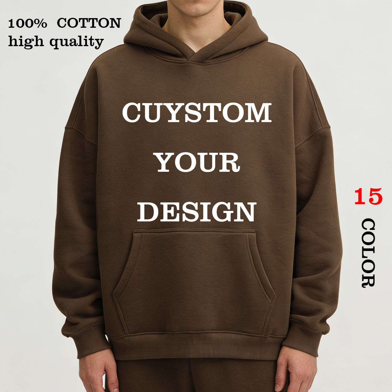 100% Cotton Hoodies Manufacturer Custom logo Distressed Embroidery High Quality Streetwear Pure Color Drop Shoulder Hoodies