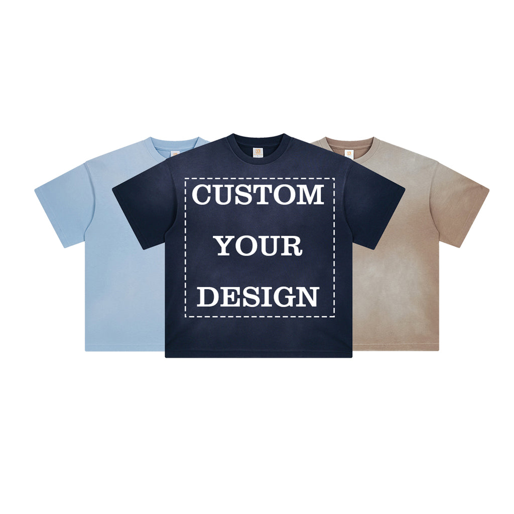 Wholesale Cheap t Shirt Custom Blank High Quality Wax Printing Heavyweigh Loose Drop Shoulder Vintage Design Men's T-shirts