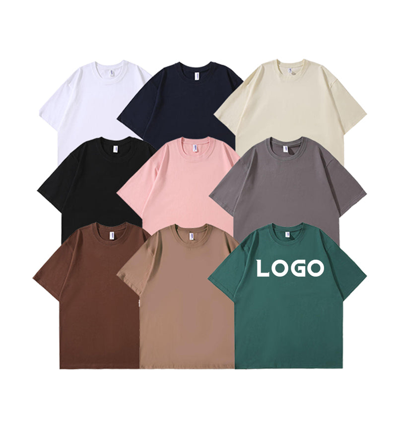 Custom Tshirts Basic Black Round Neck High Quality Heavy Cotton New Summer Short Sleeve Custom logo Fashion Blanks T-shirt