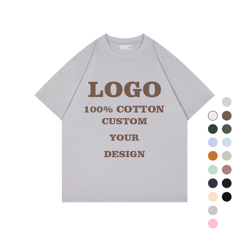 S-4XL Oversized Tshirt Streetwear Round Neck Custom Blank Multi Color High Quality 100% Cotton Heat Transfers for T-shirts
