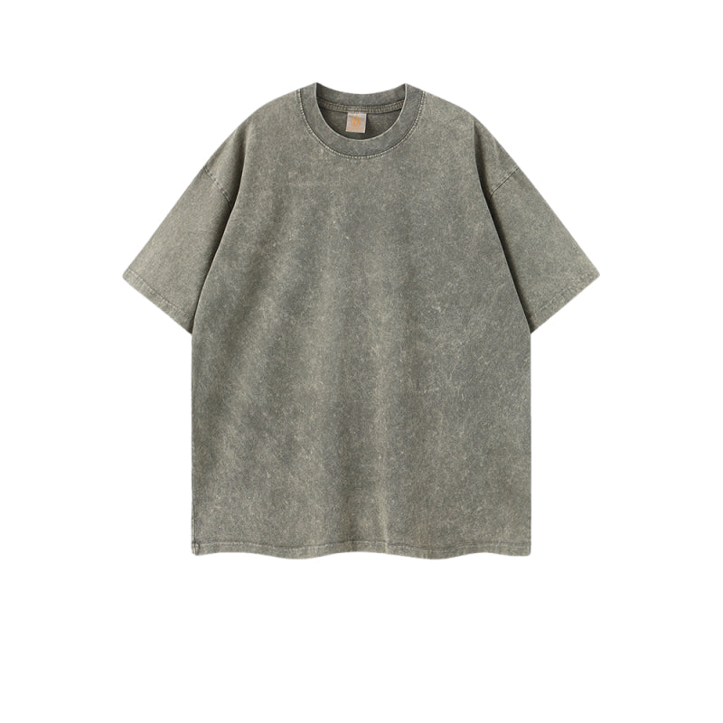 100% Cotton Wax Printing T-shirt Custom Vintage Streetwear Casual Blank Round Neck High Quality Design Personalized T-shirt
