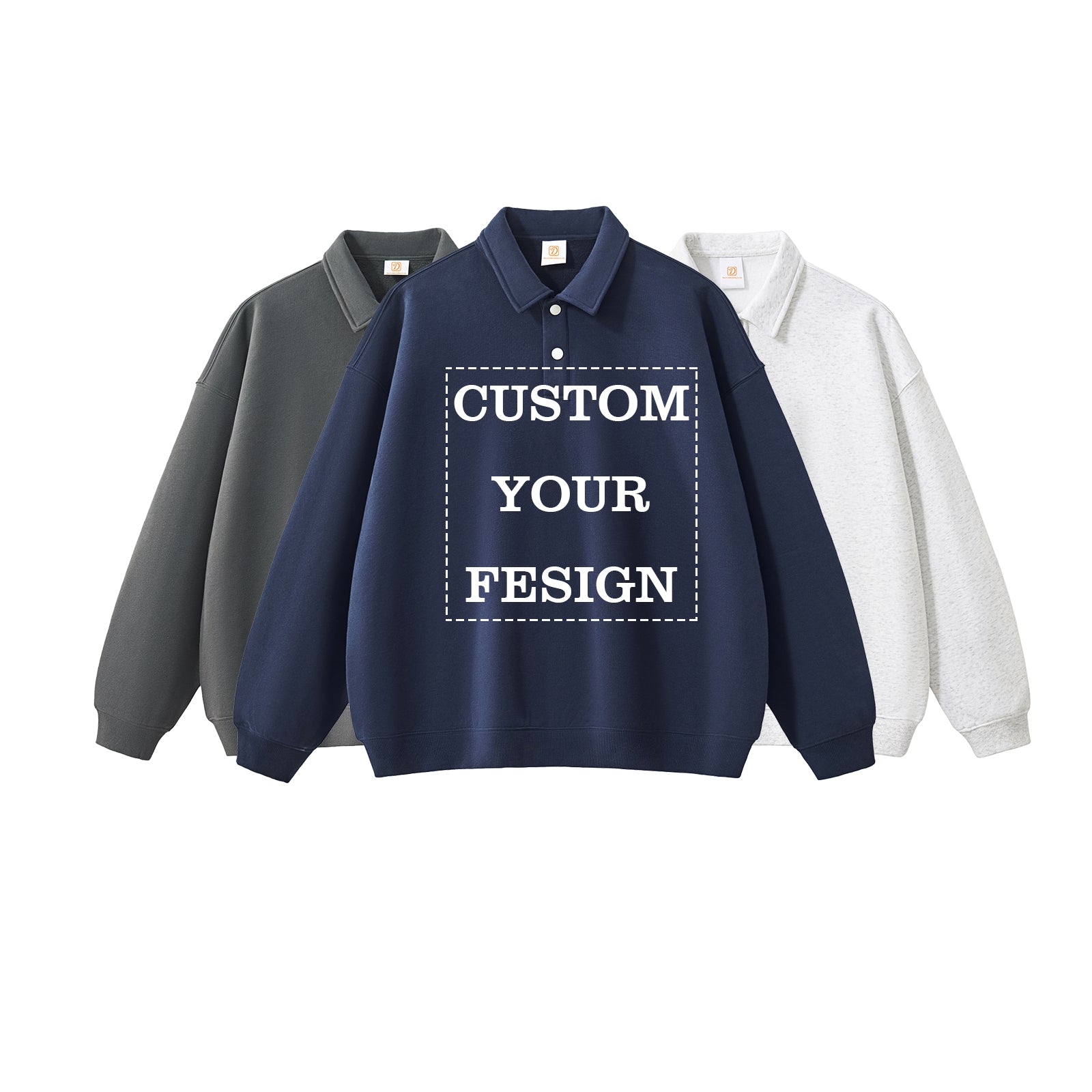Manufacturer Hoodies Custom Puff Printing Streetwear Hoodies Blank Pure Color High Quality Stand Collar Fashionable Hoodies
