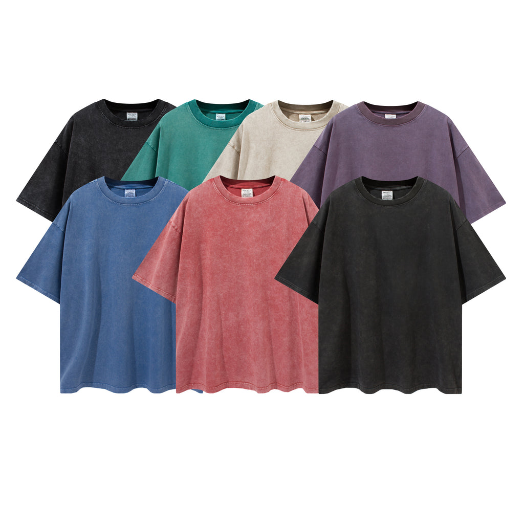 Men's T-shirts Heavy Cotton Streetwear High Quality Blank Round Neck Custom Plain T-shirt High Quality Embroidery Fashion Tshirt