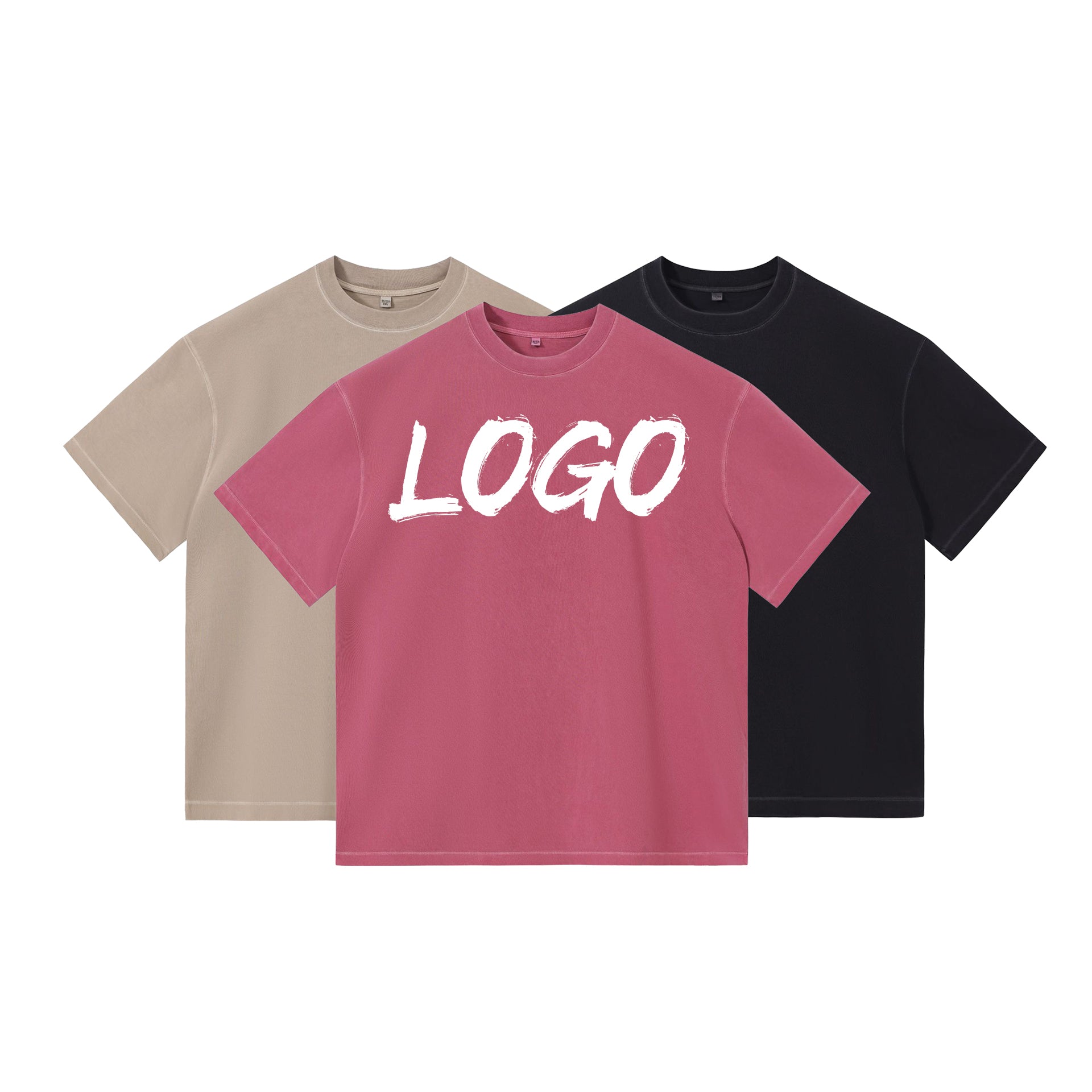 Heavyweight Tshirts Custom Puff Printing Unisex Blank High Quality Acid Wash Streetwear Fashion Men'splain Tshirts for Printing