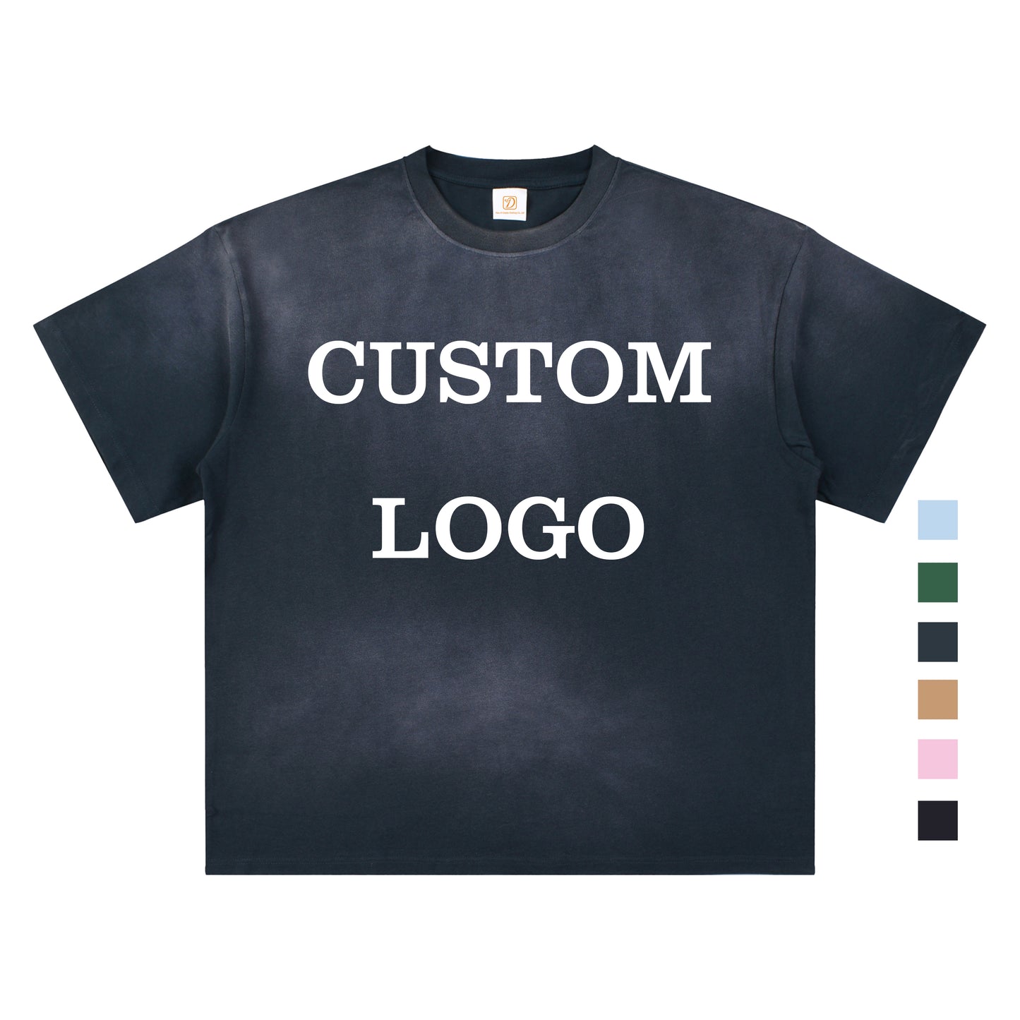 Vintage Round Neck t Shirt High Quality Custom Streetwear Washed Drop Shoulder Fashion Summer New Design Screen Print t Shirt