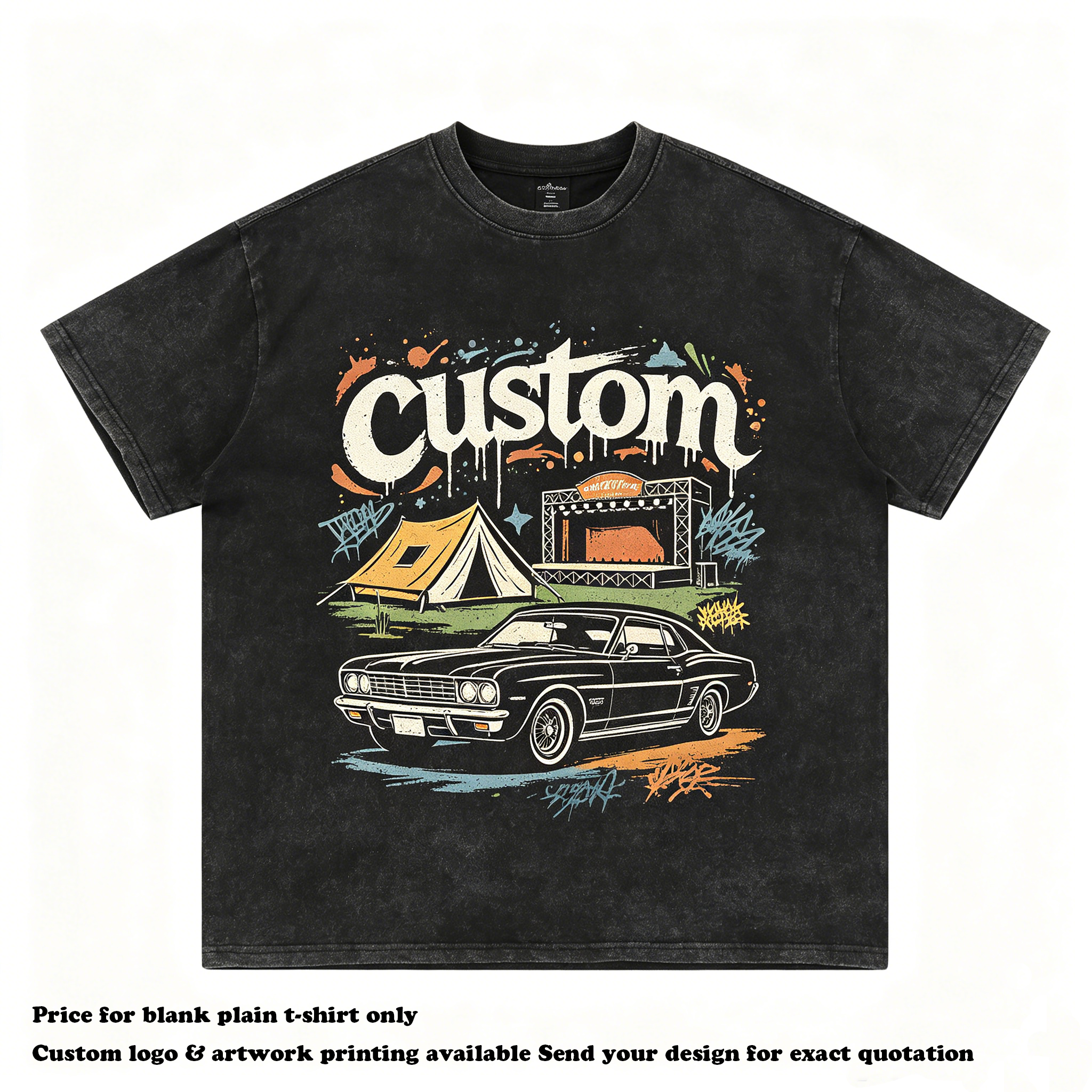 High Quality T-shirt Wholesale Design Custom logo Summer Short Sleeve 100% Cotton Drop Shoulder Streetwear Embroidery T-shirt