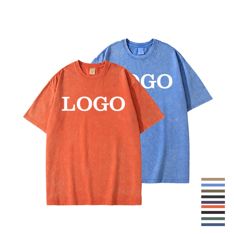 Manufacturer Tshirts 100% Cotton 280g Blank Streetwear Acid Wash Vintage Drop Shoulder Wholesale Men t Shirt High Quality