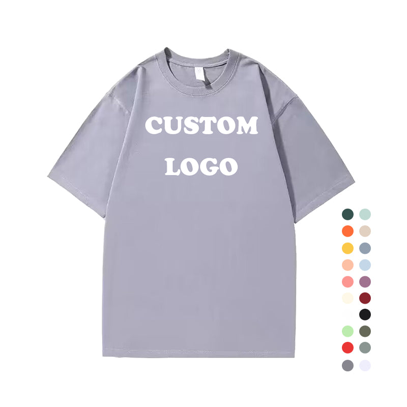 Custom High Quality T-shirt Multi Color Blank 100% Crew Neck Design Drop Shoulder Pure Color Sport Heat Transfers for T-shirts
