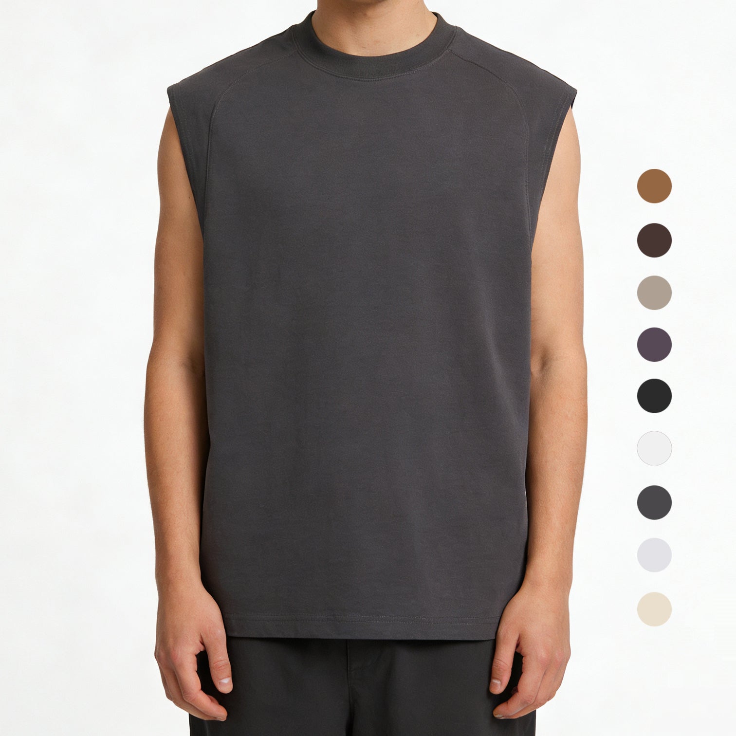 Loose Custom Wholesale Sleeveless T-shirt Streetwear High Quality Round Neck Blank Casual Personalized Sleeveless T-shirts