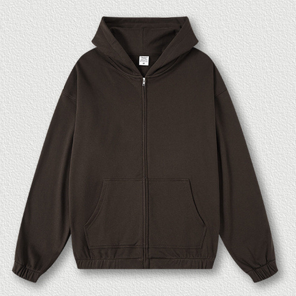 5 Color Oversized Plush Pullover with No Hat Zipper Closure No Collar Brushed Fleece Cuffs and Hem No Stitching Ribbed Design