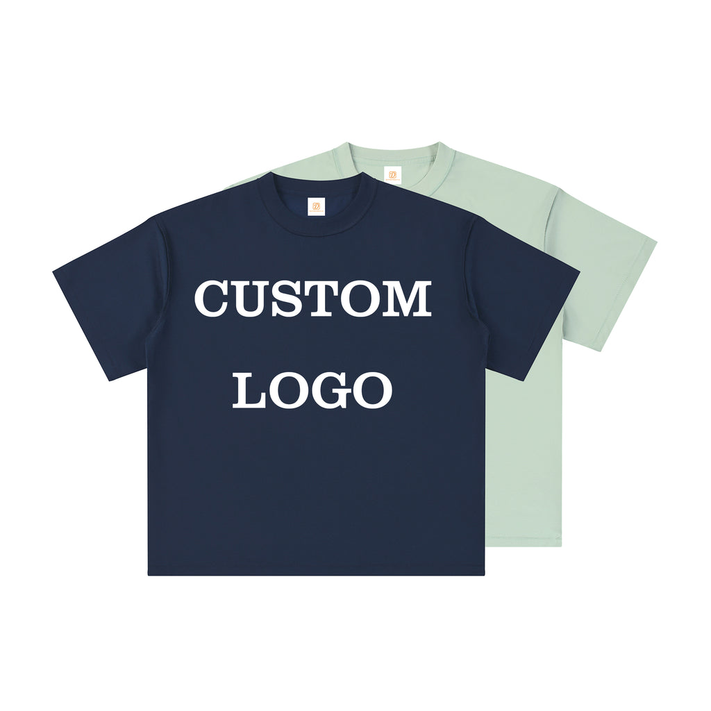 Loose Custom T-shirt Streetwear Embroidery logo Pure Color Round Neck Short Sleeve High Quality Distressed Puff Print t Shirt