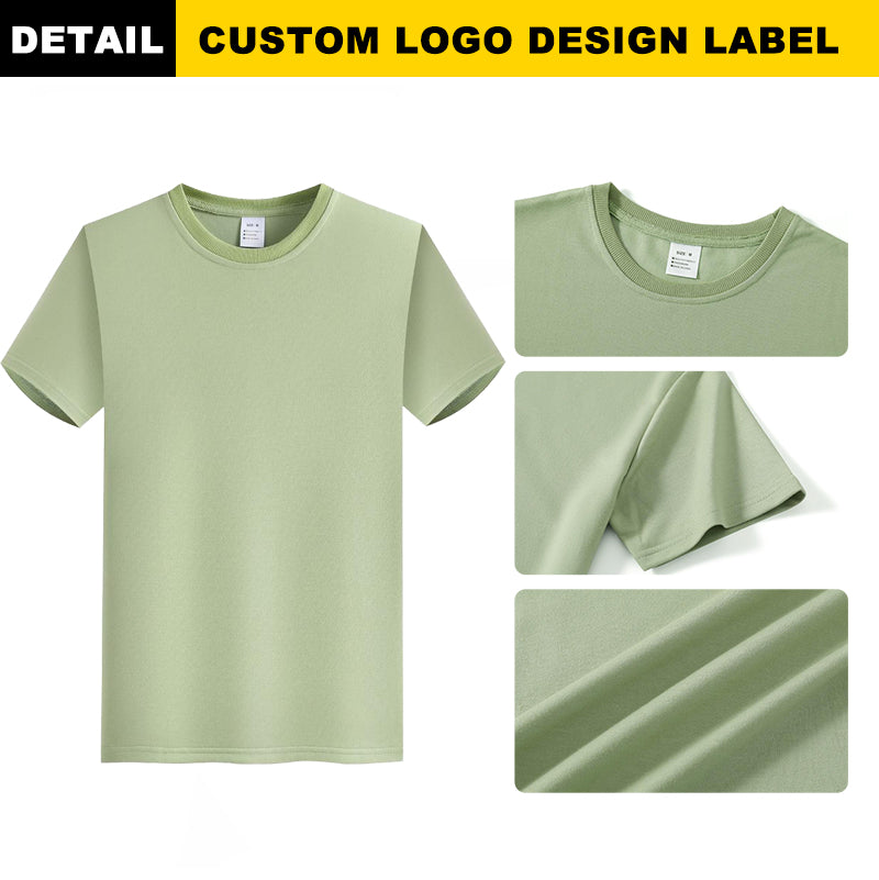 Wholesale Regular Fit Short Sleeve Pure Color Unisex High Quality Custom Terry Plus Size Heavyweight Dtf Transfers TShirt Design