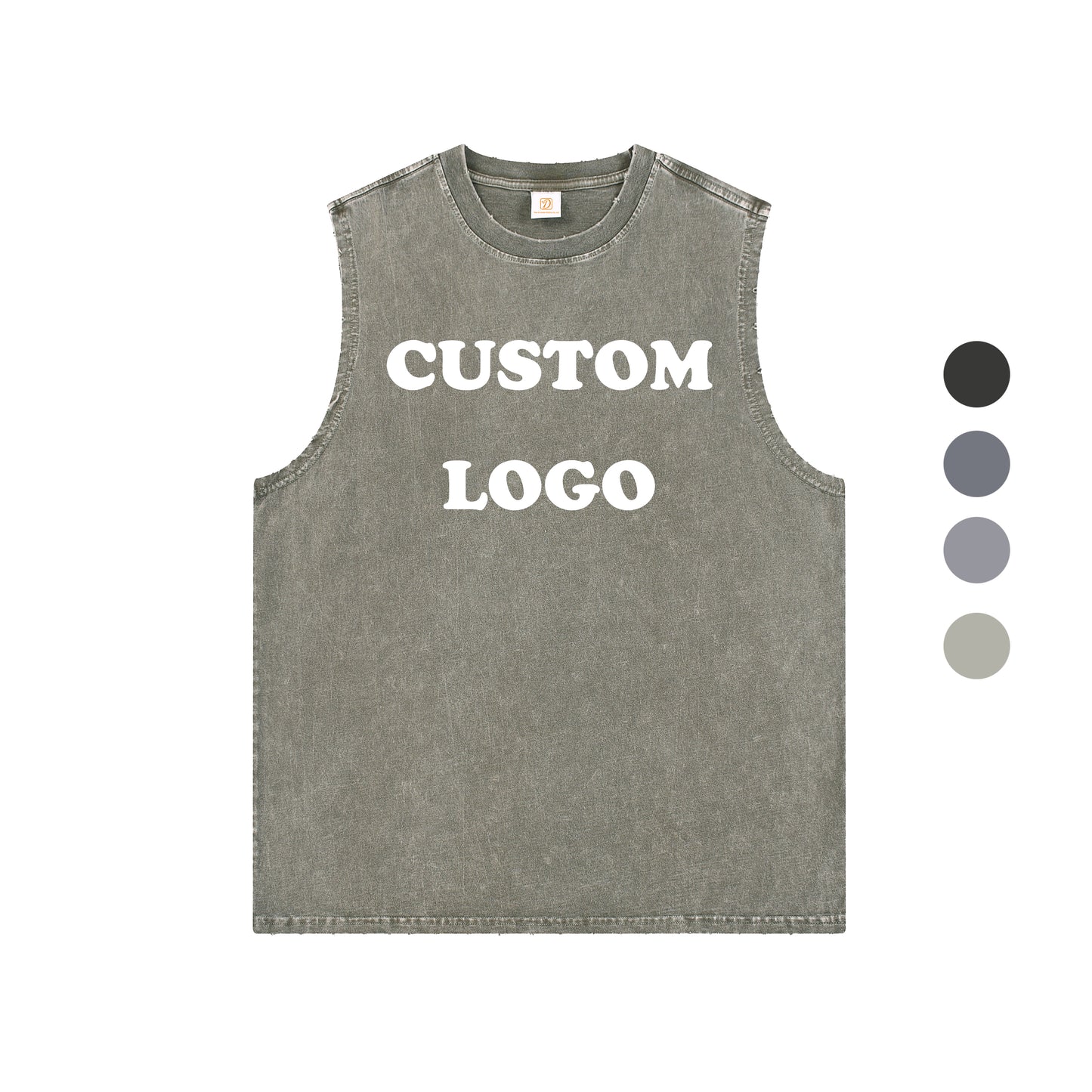 Loose Sleeveless T-shirt 230g Custom 100% Cotton Wax Printing High Quality Round Neck Summer New Design Sport Wholesale T-shirts