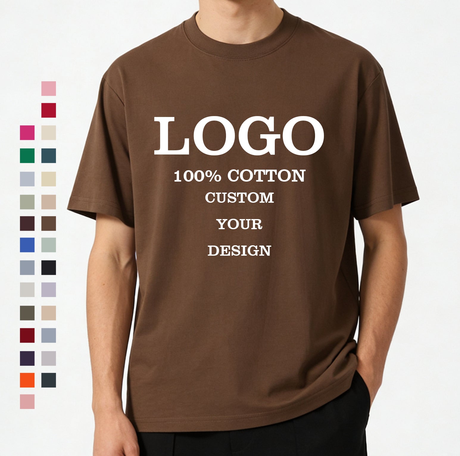High Quality 100% Cotton T-shirt Blank Round Neck Heavyweight Oversized Pure Color Distressed Embroidery t Shirt for Men