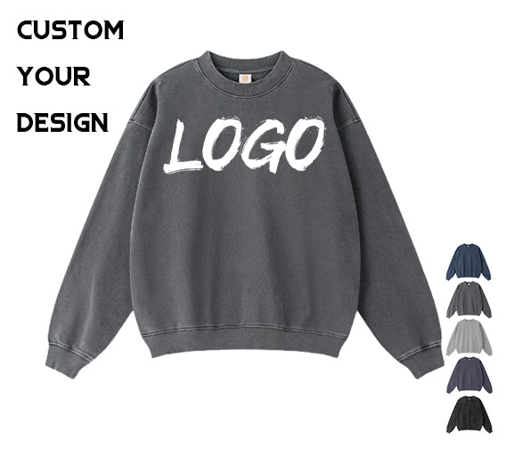 Crewneck Hoodies Custom Vintage Acid Wash High Quality 100% Cotton Streetwear Fashionable Style Unisex Hoodies for Man and Women
