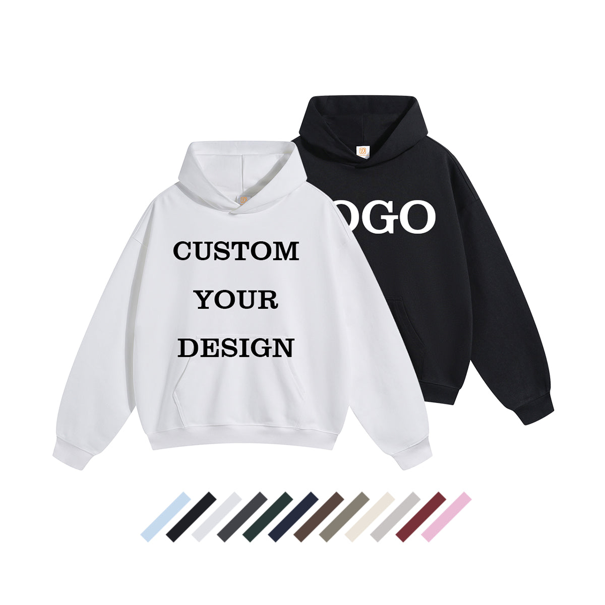 Streetwear Blank Pullover Hoodie Custom Pure Color High Quality Wireless Drop Shoulder Terry Men's Hoodies & Sweatshirts