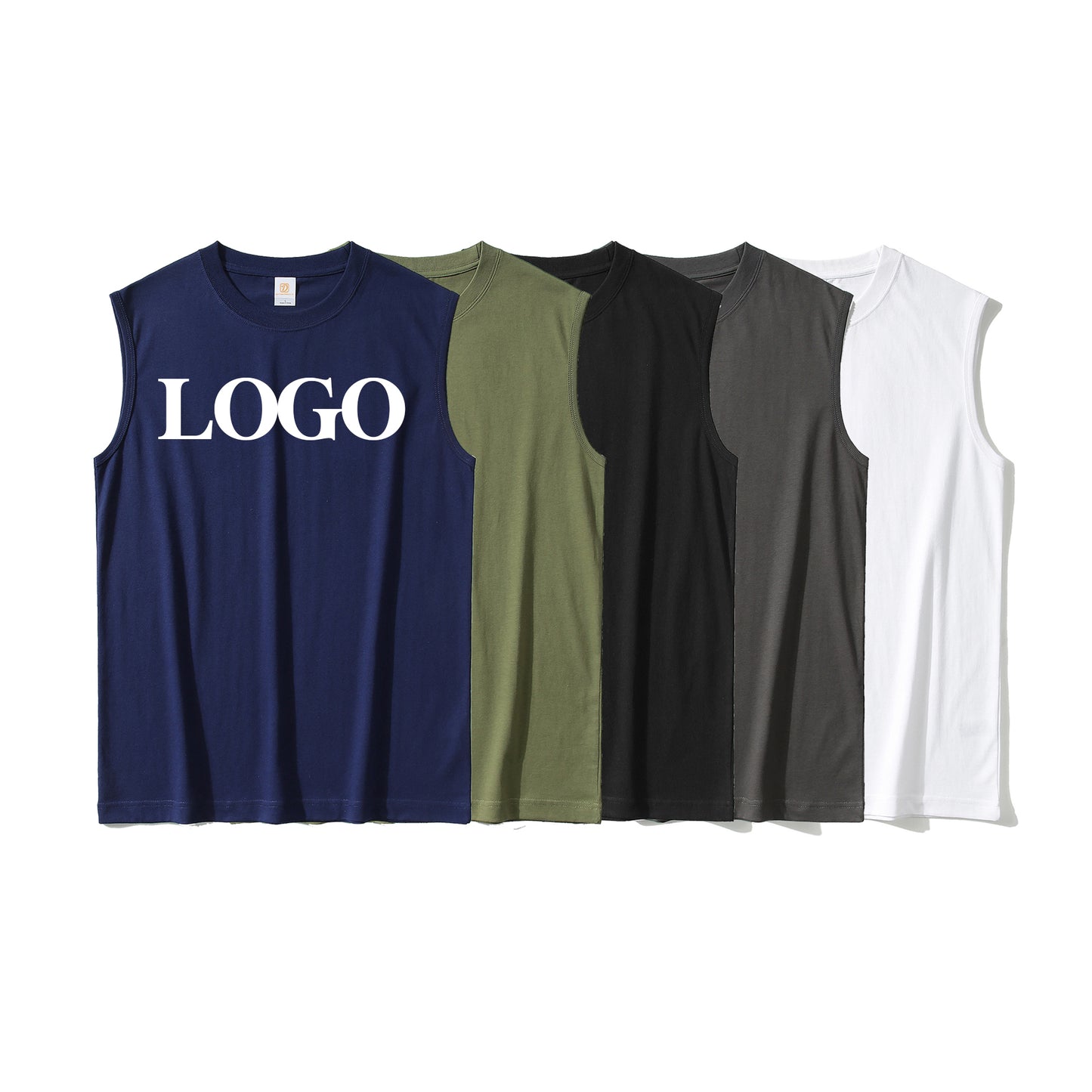 Sleeveless Black T-shirt for Men 2026 New Style Fashionable Custom Summer 220g Heavy Cotton Plain t Shirt for Men High Quality
