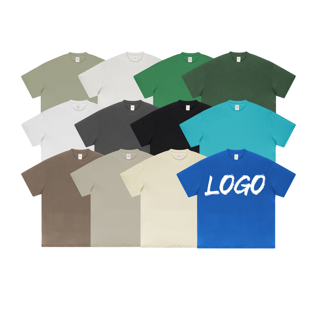 Heavyweight Tshirts Oversized Multi Color Streetwear Drop Shoulder Custom Blank Round Neck Puff Printing t Shirt for Men