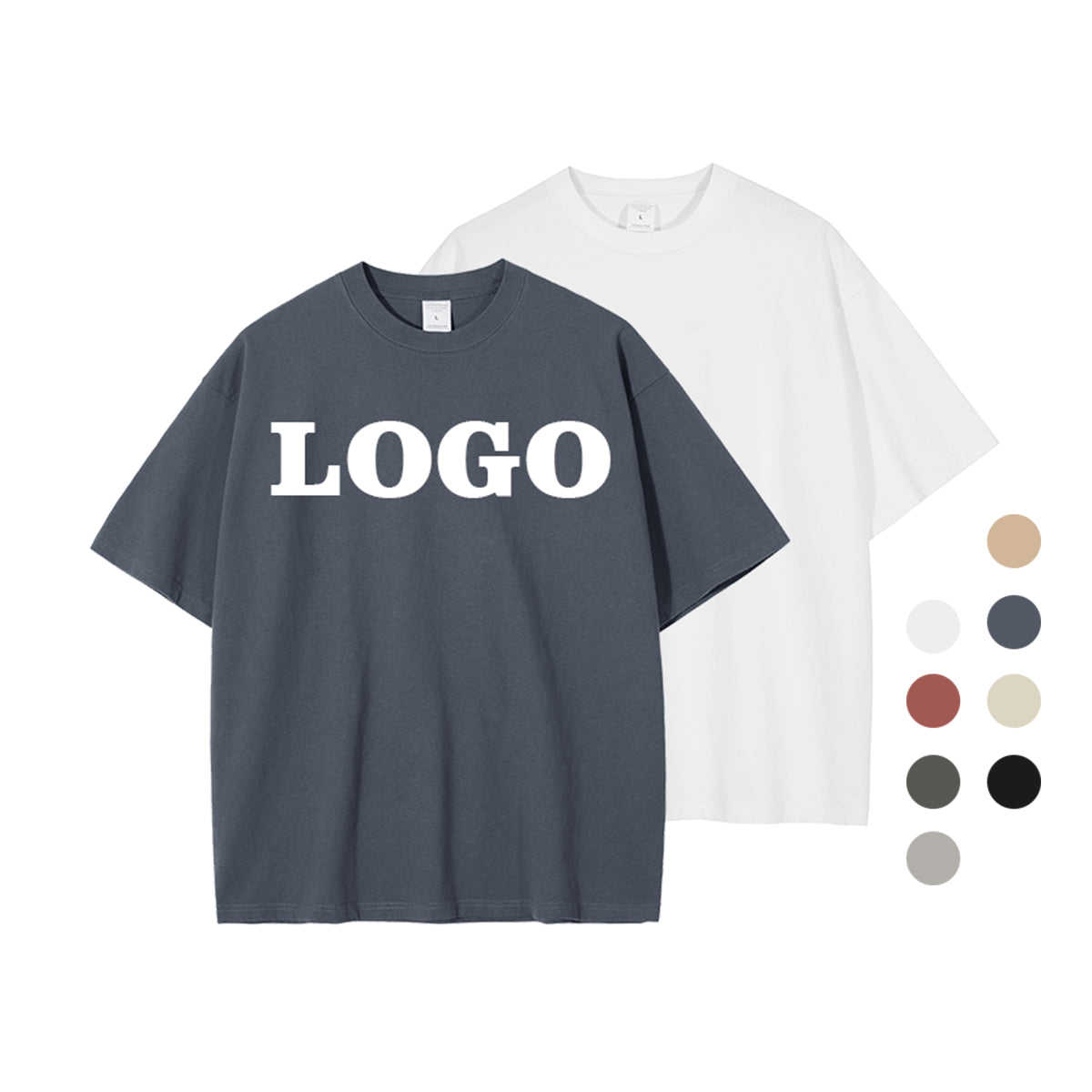 Blank Basic High Quality T-shirts 100% Cotton Custom Streetwear Heavyweight Round Neck Summer Short Sleeve Fashion Tshirt