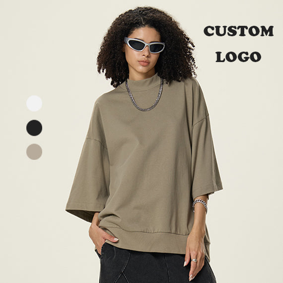 Streetwear T-shirt Wholesale Fashion Boxy High Quality Blank Custom Puff Printing Embroidery Blank Personalized Boxy T-shirts