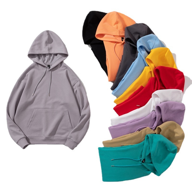 Custom Drop Shoulder Pure Color Blank Pullover Streetwear Heavyweight Unisex High Quality Custom Puff Print Multicolored Hoodie