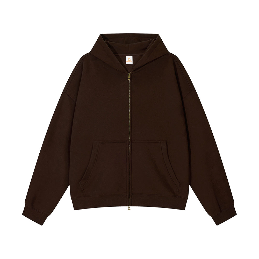 Custom the Boxy Version of the Fleece Lined Zipper Pullover with a Dropped Shoulder and Hood Is Available in Samples Hoodies