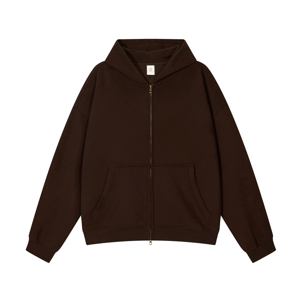 Manufacturer Hoodies Custom Drop Shoulder High Quality Streetwear Blank Boxy Fashion Fleece Full Zip up Men's Hoodie