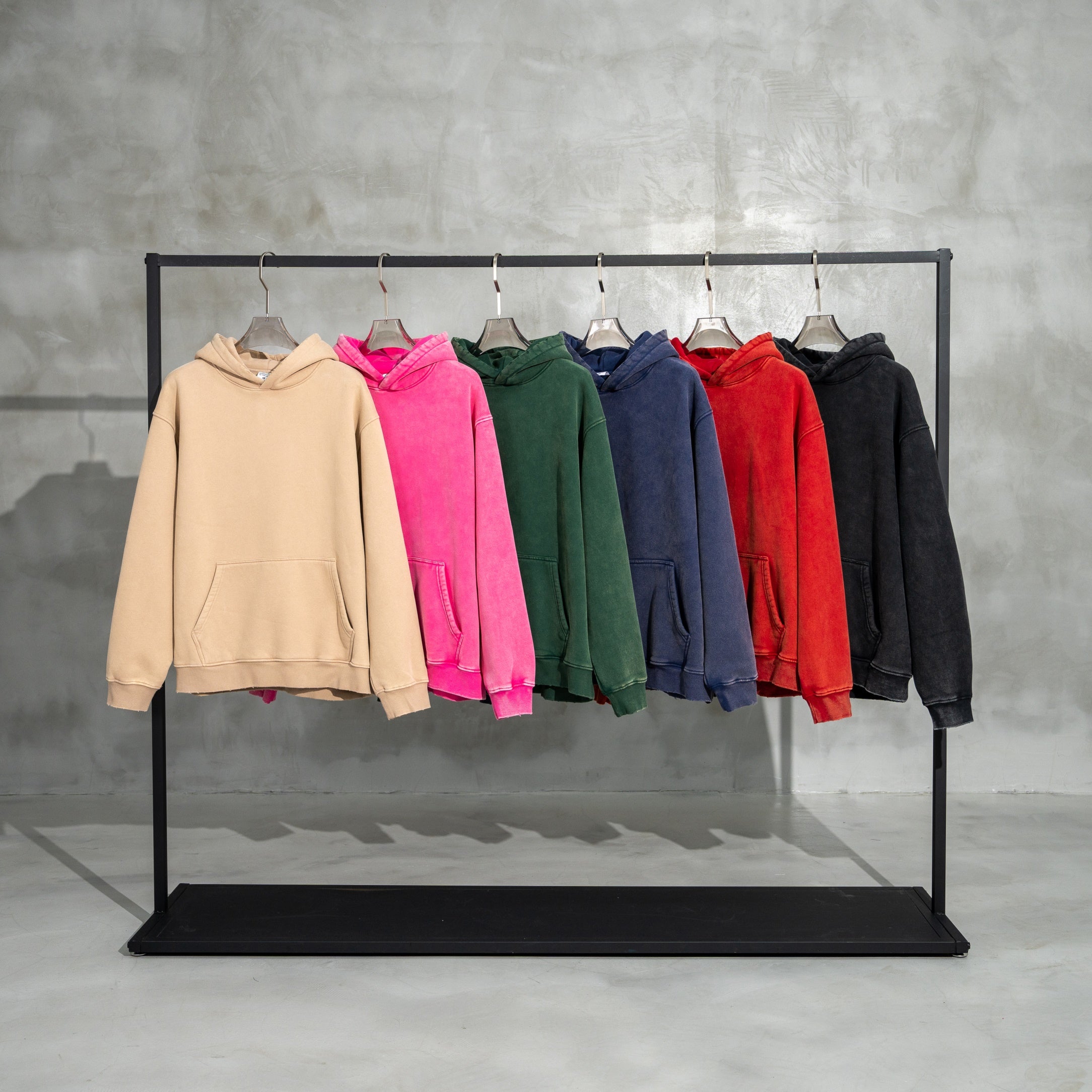 Wireless Vintage Pullover Fleece Hoodie Wholesale Blank Unisex High Quality Custom French Terry Acid Wash Drop Shoulder Hoodie